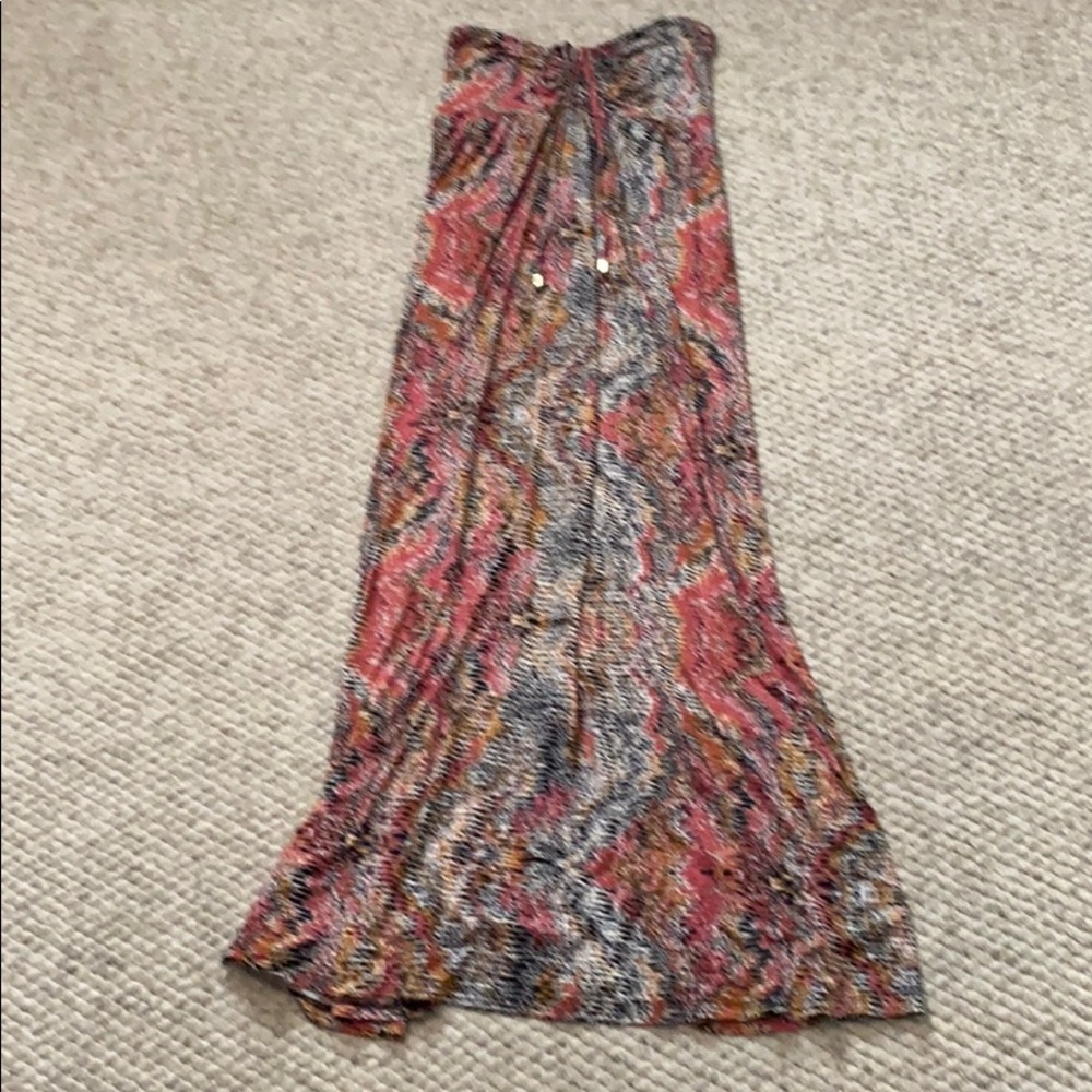 Veronica M strapless cinch bust maxi dress xs